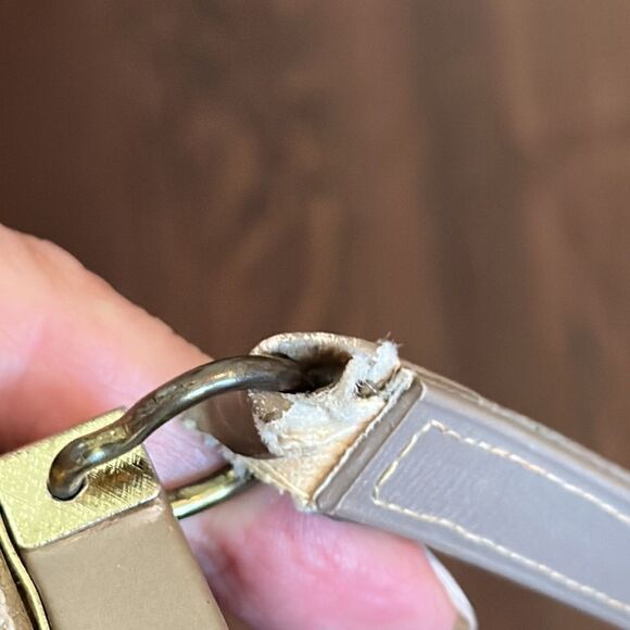 Vintage Johansen taupe, gold, pink & yellow swirl pattern arm bag - Picture 9 of 10